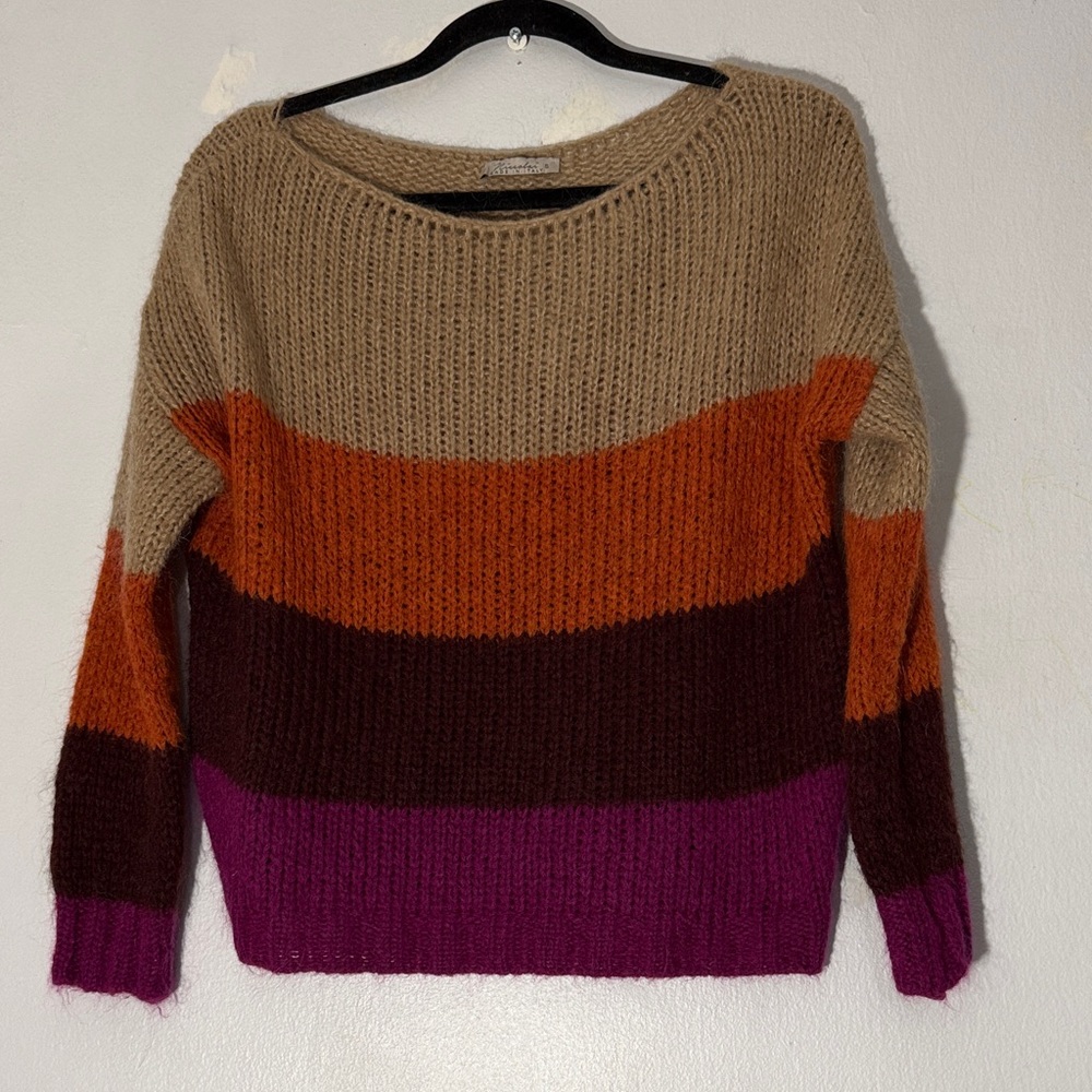 Niccolai Knit Sweater wool and mohair Colorblock Women's small